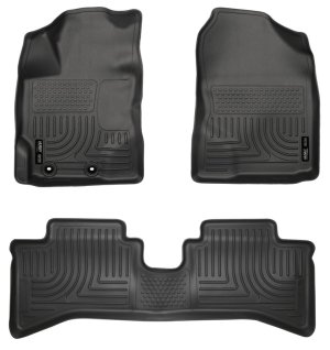 Toyota Prius c Floor Liners - Front + Rear - Husky Liners - WeatherBeater - Black - 2012